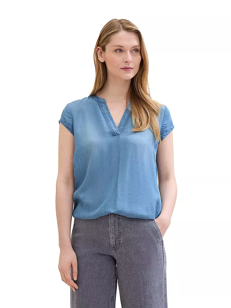 TOM TAILOR | Jeansbluse | blau