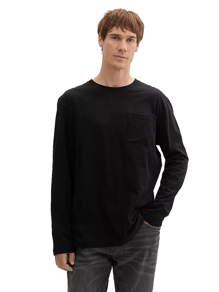 TOM TAILOR | Langarmshirt | schwarz