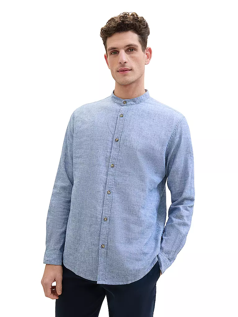 TOM TAILOR | Leinenhemd Regular Fit | blau