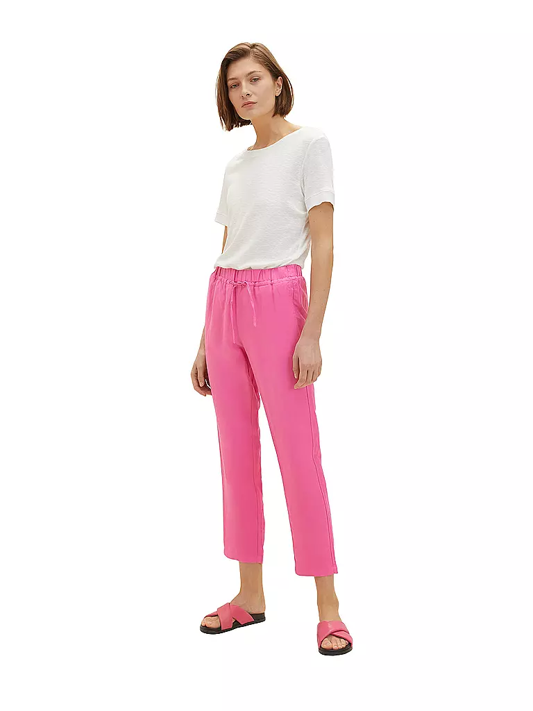 TOM TAILOR | Leinenhose 7/8 | pink