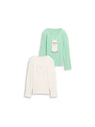 TOM TAILOR | Mädchen Langarmshirt 2er Pkg.  | weiss