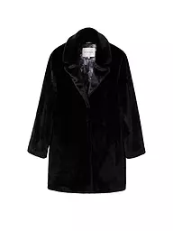TOM TAILOR | Mantel in Felloptik | schwarz