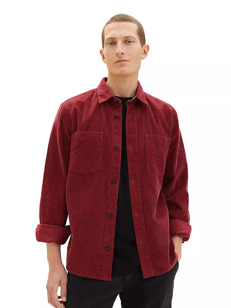 TOM TAILOR | Overshirt | dunkelrot