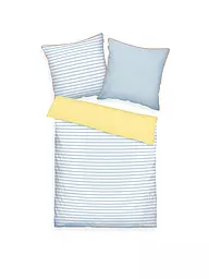 TOM TAILOR | Perkal Bettwäsche Streifen 70x90cm  / 140x200cm Light Lemon/Sky Blue  | Gelb