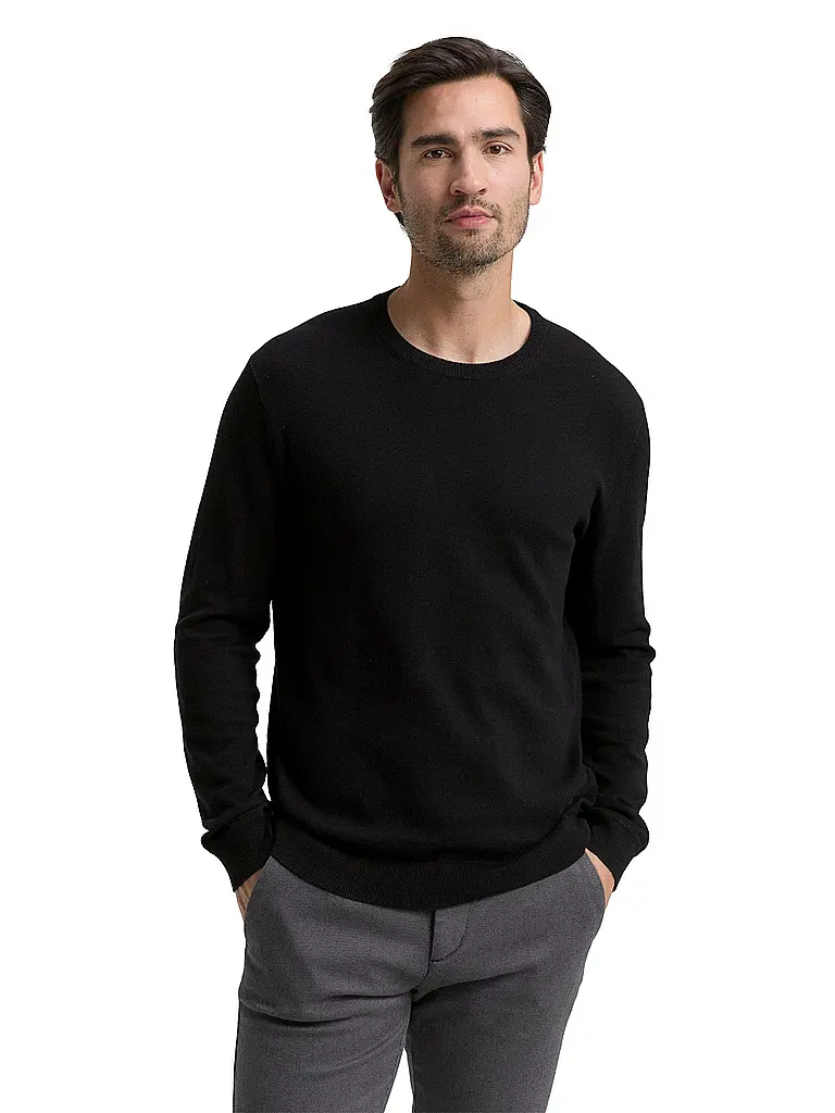 TOM TAILOR | Pullover  | schwarz
