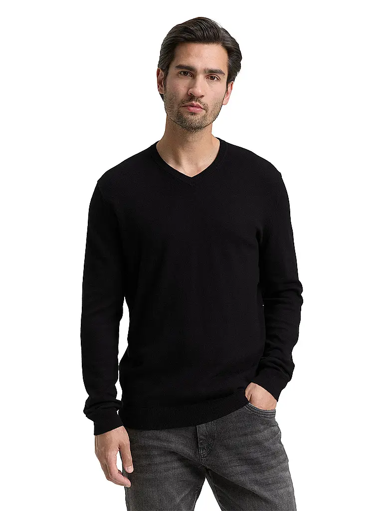 TOM TAILOR | Pullover  | schwarz