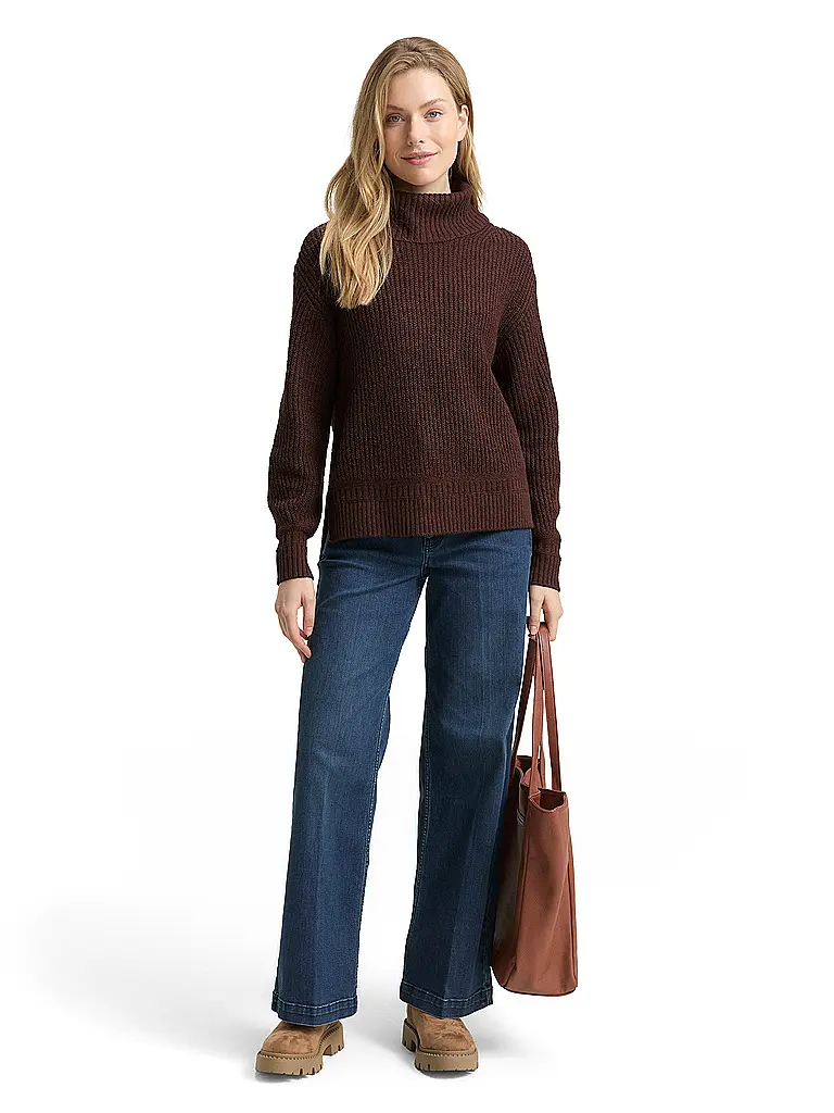 TOM TAILOR | Rollkragenpullover  | braun