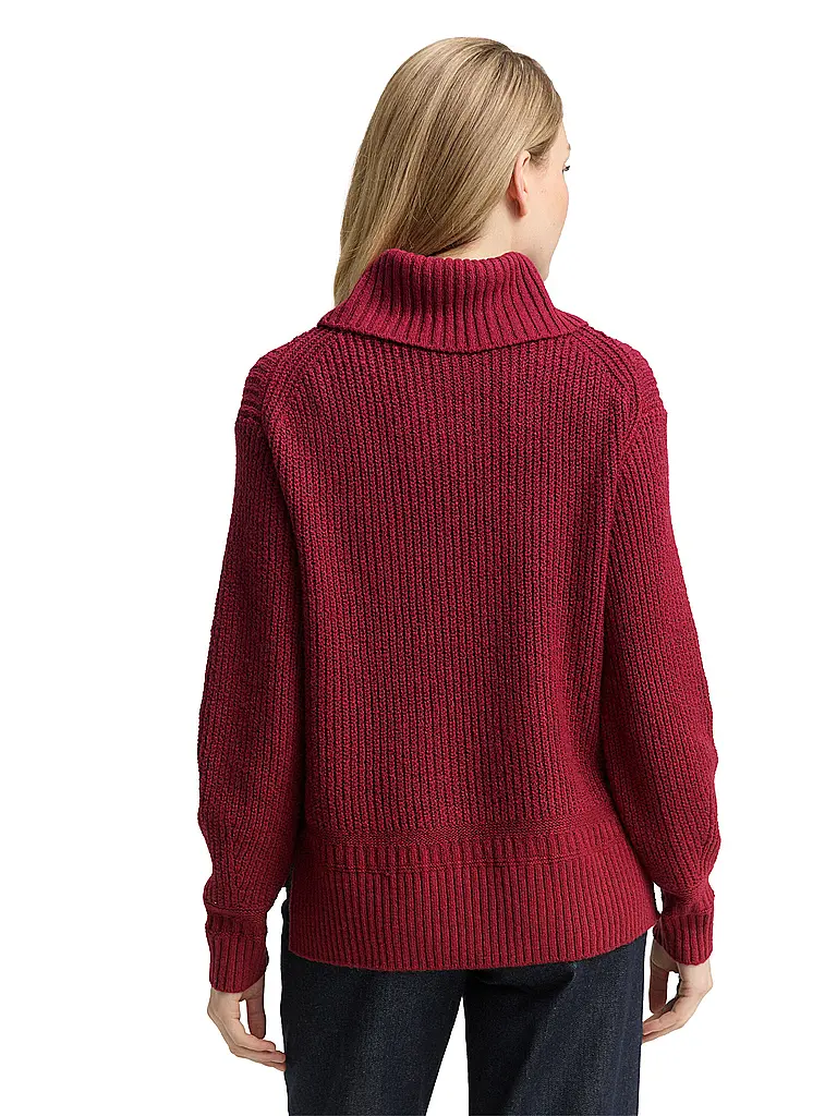 TOM TAILOR | Rollkragenpullover  | dunkelrot