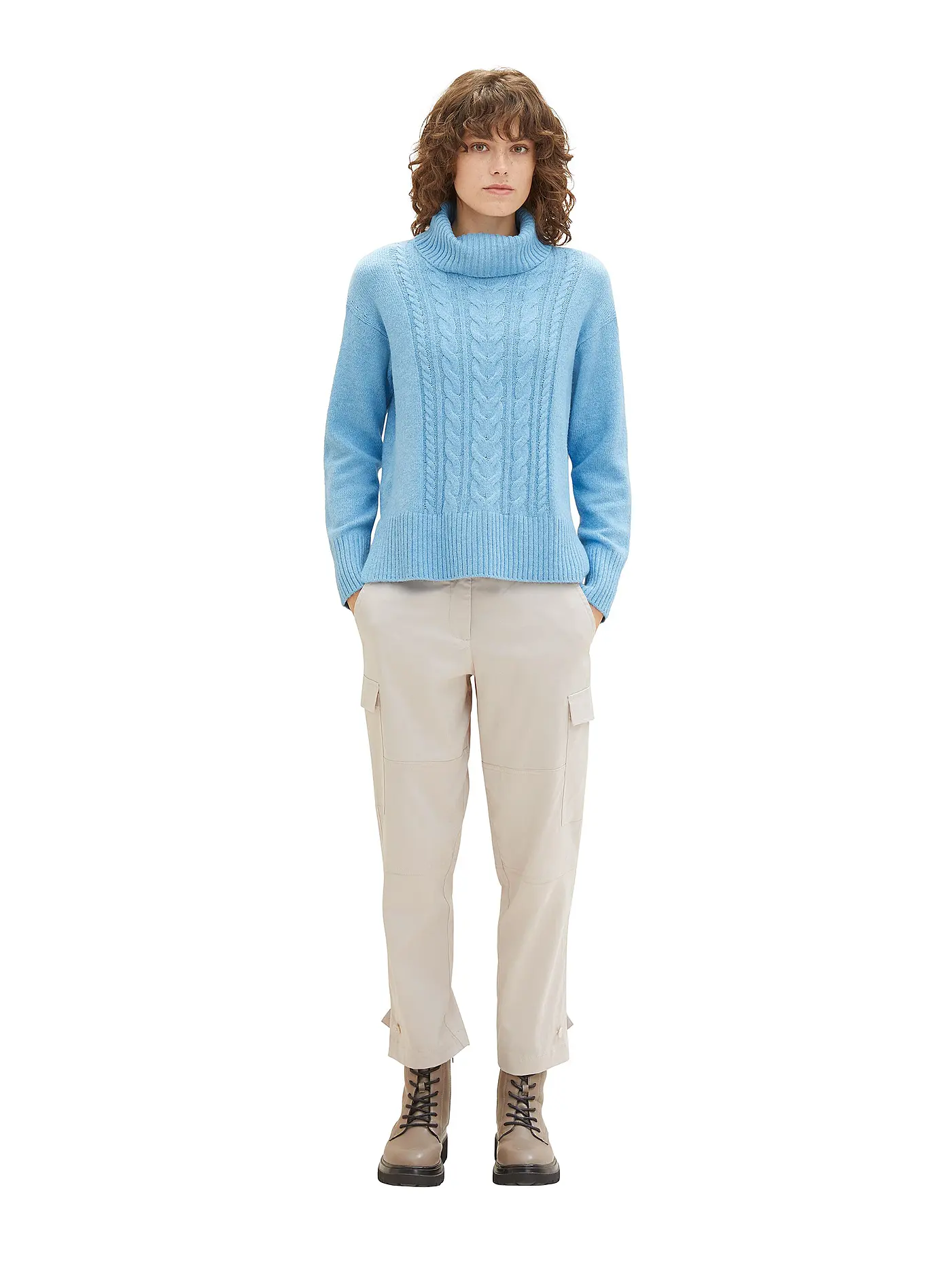 TOM TAILOR | Rollkragenpullover | hellblau