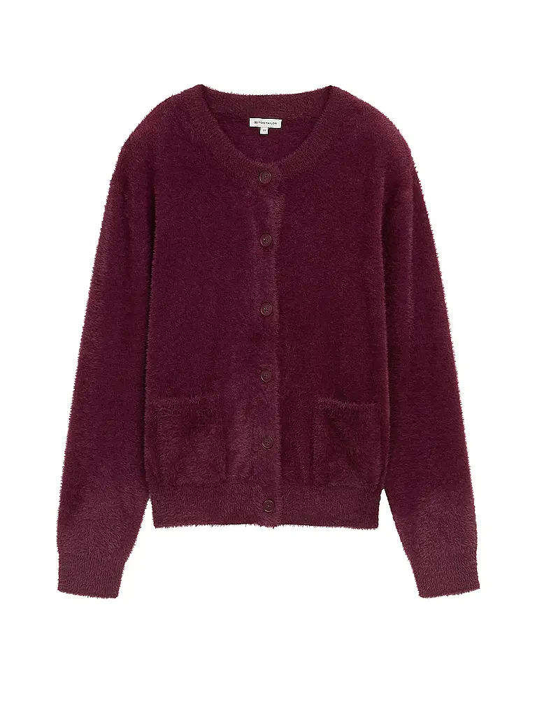 TOM TAILOR | Strickjacke  | dunkelrot
