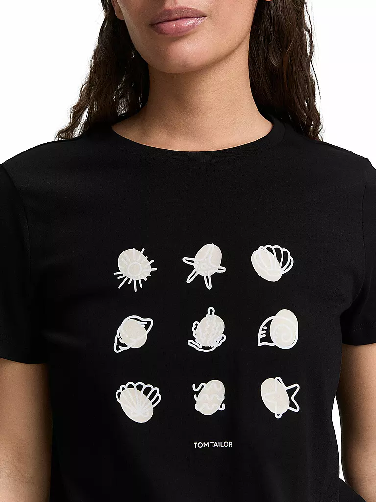 TOM TAILOR | T-Shirt  | schwarz