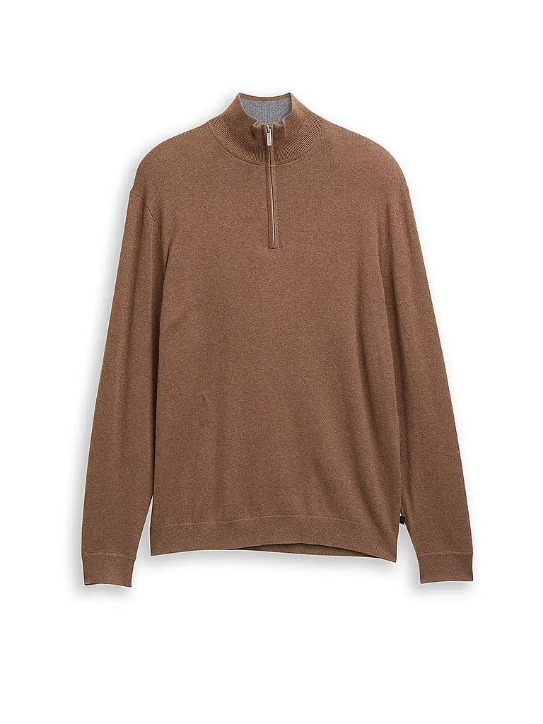 TOM TAILOR | Troyer Pullover  | braun