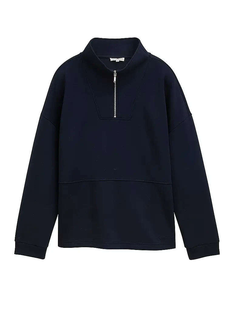 TOM TAILOR | Troyer Pullover  | schwarz