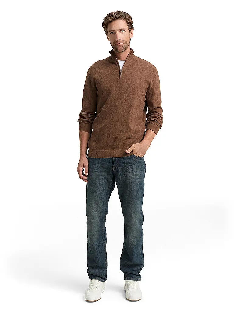 TOM TAILOR | Troyer Pullover  | braun
