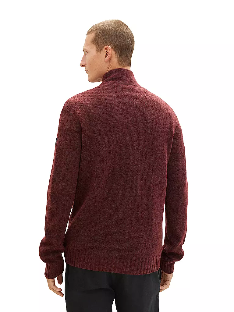 TOM TAILOR | Troyer Pullover  | dunkelrot