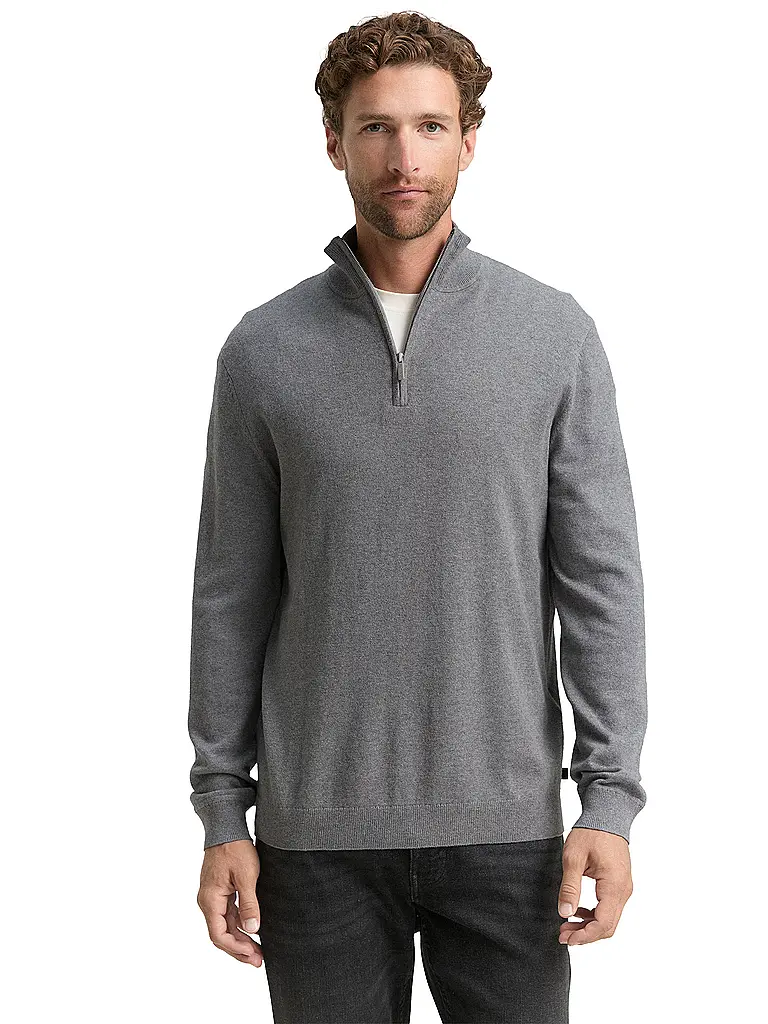 TOM TAILOR | Troyer Pullover  | grau