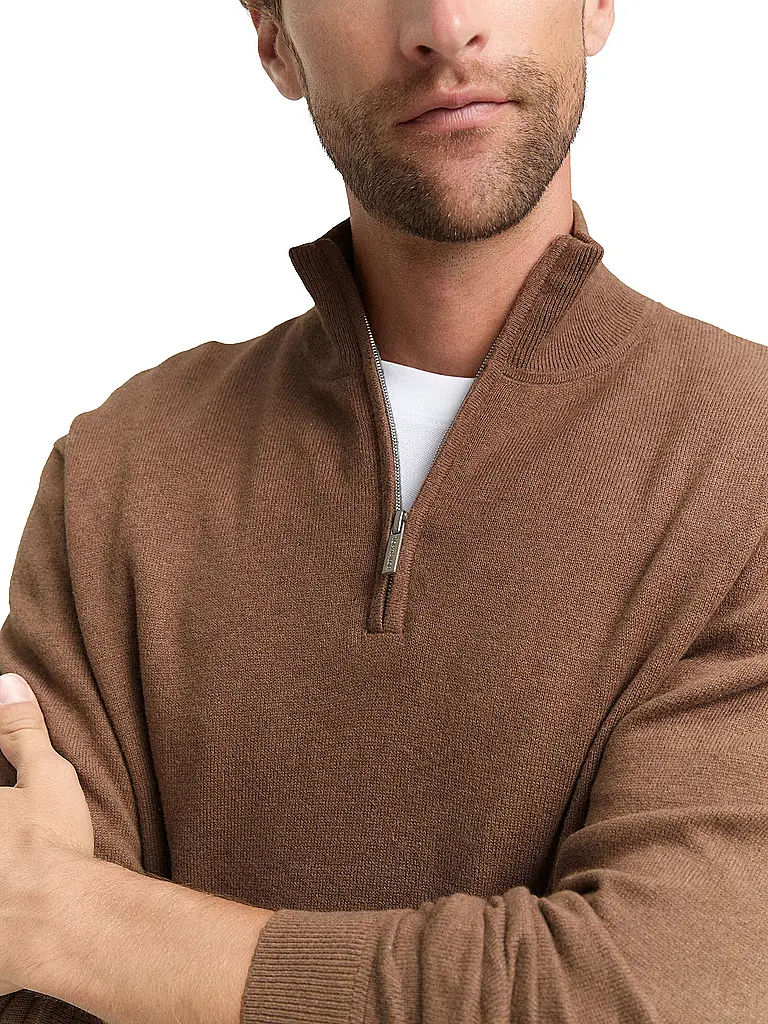 TOM TAILOR | Troyer Pullover  | braun