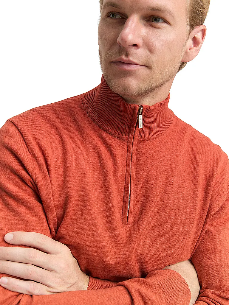 TOM TAILOR | Troyer Pullover  | orange