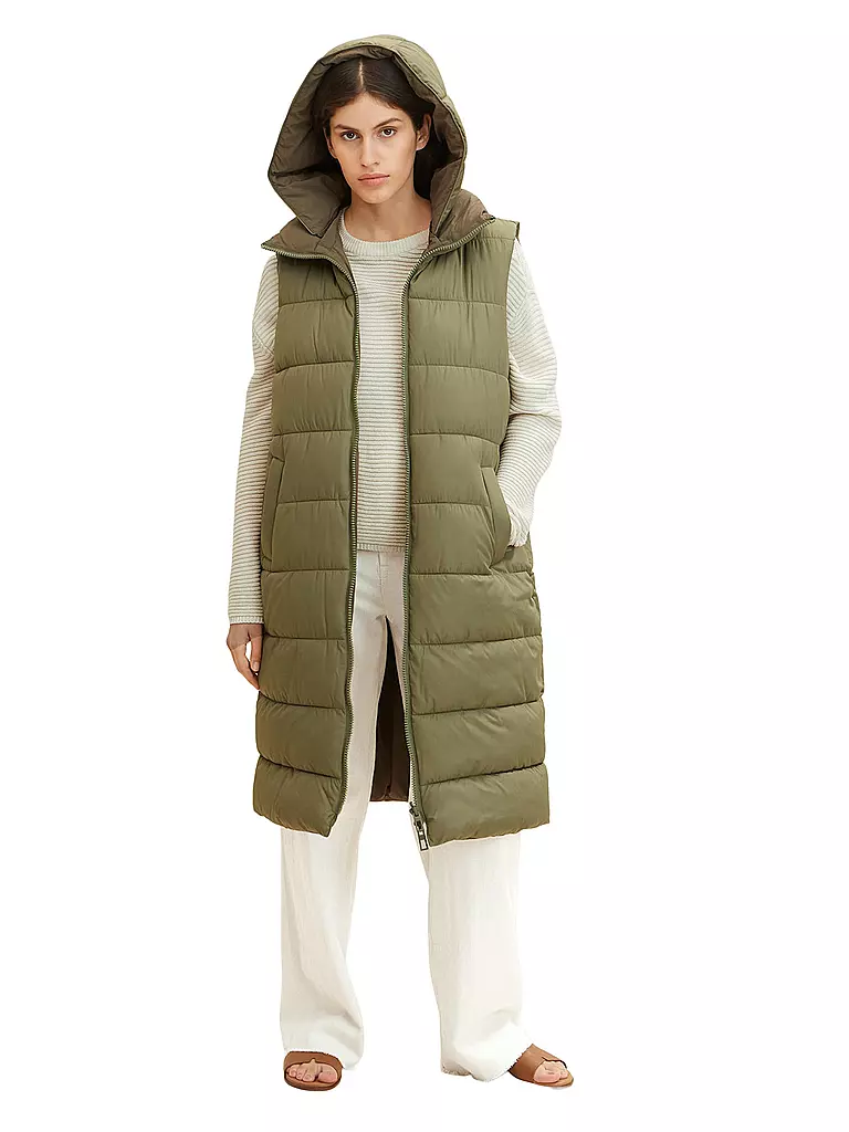 TOM TAILOR | Wende Steppgilet | grün