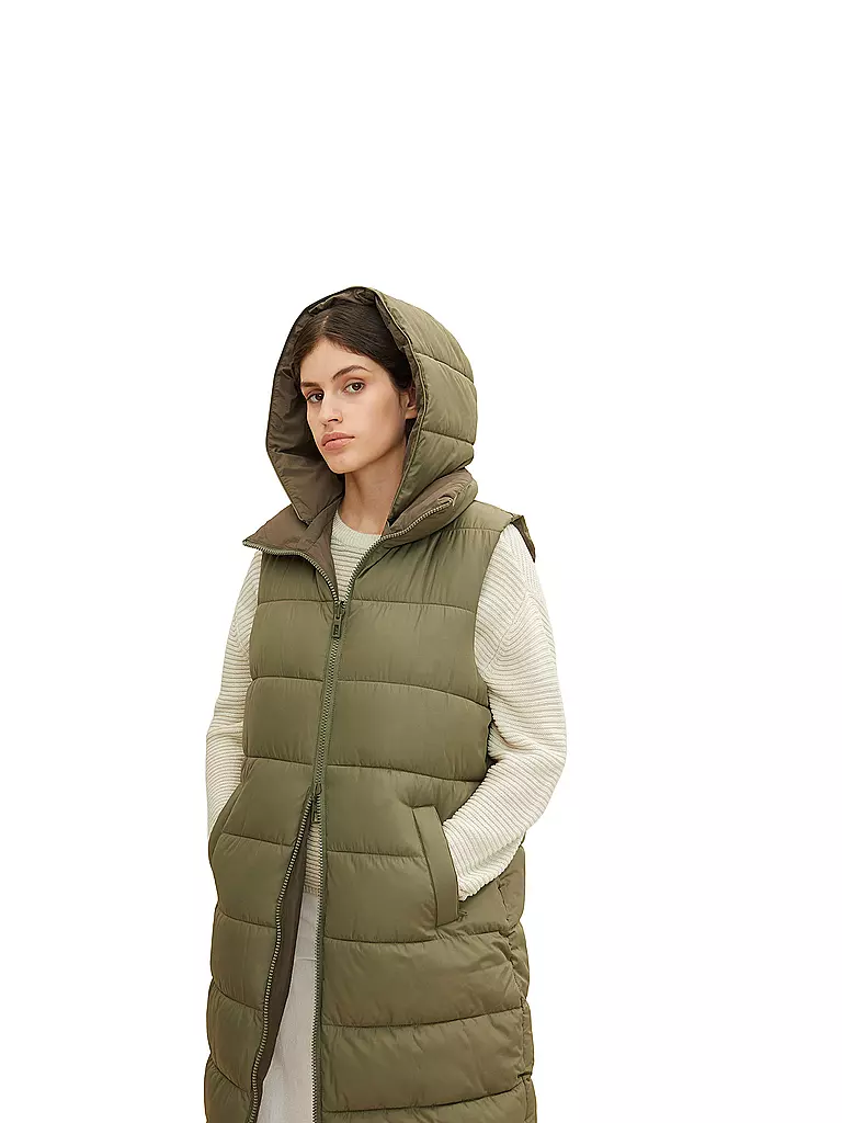 TOM TAILOR | Wende Steppgilet | grün