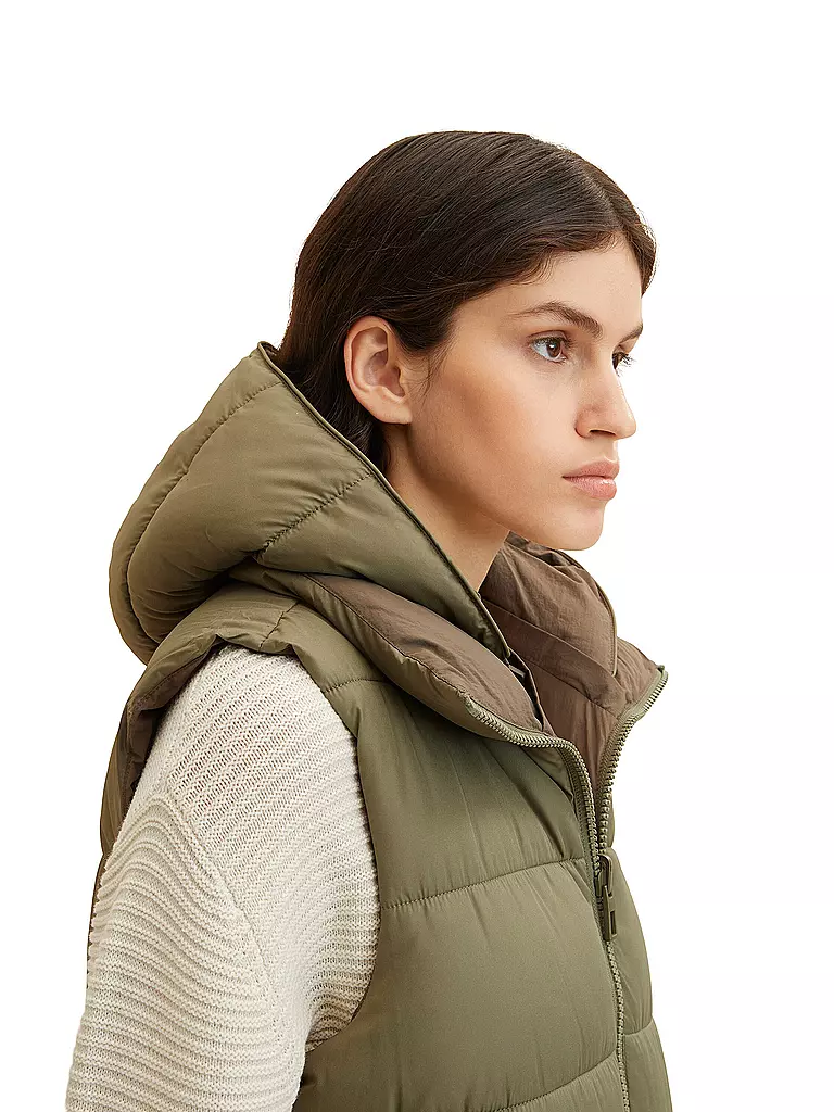 TOM TAILOR | Wende Steppgilet | grün
