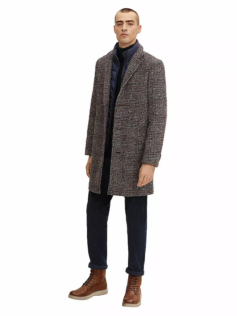 TOM TAILOR | Wollmantel BOUCLE | braun