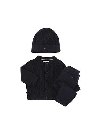TOMMY HILFIGER | Baby Set Strickjacke, Strickhose und Mütze 3-teilig