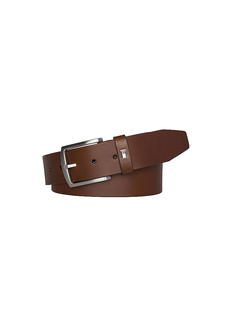 Tommy Hilfiger Herren Gürtel New Denton Belt 4.0 Ledergürtel, Braun (Dark Tan), 105 cm