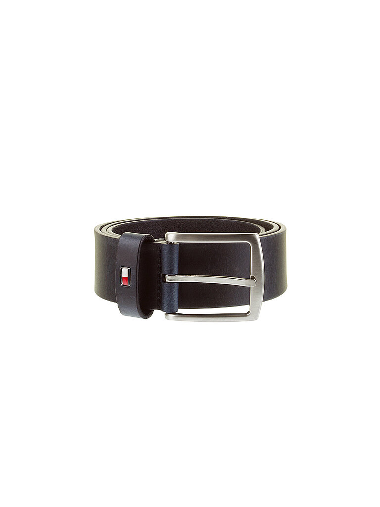 Tommy Hilfiger Herren Gürtel New Denton Belt 4.0 Ledergürtel, Blau (Midnight), 90 cm