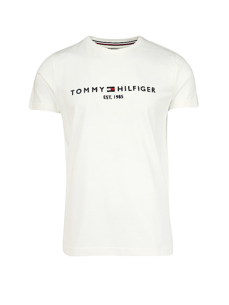 Tommy Hilfiger Herren T-Shirt Kurzarm Core Tommy Logo Rundhalsausschnitt, Weiß (Snow White), XL