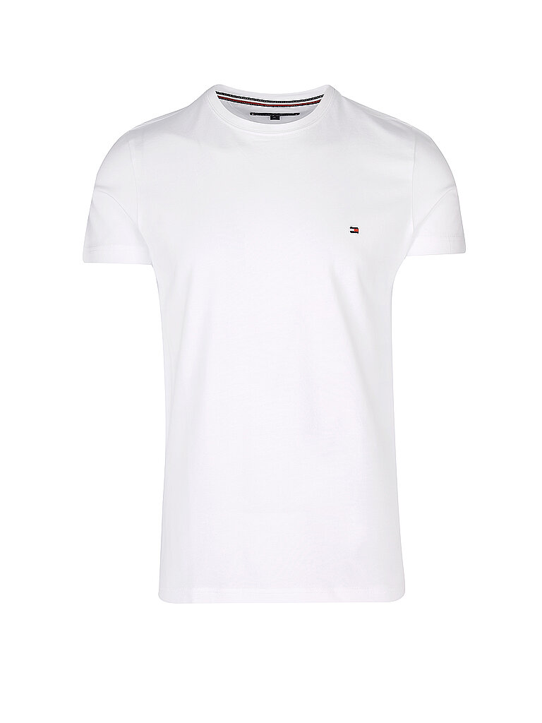 Tommy Hilfiger Herren Core Stretch Slim C-neck Tee Mw0mw27539 Kurzarm T-Shirts, Weiß, S EU