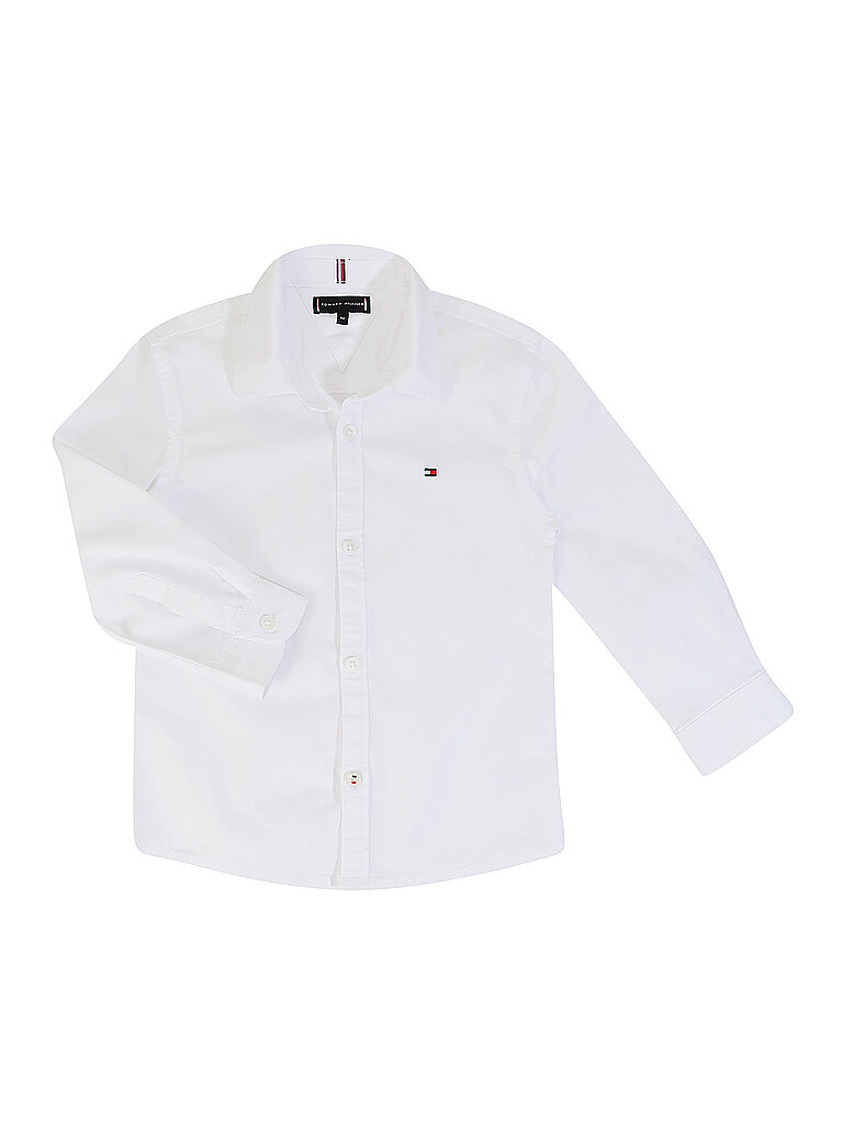 Tommy Hilfiger Jungen Hemd mit Stretch, Weiß (White), 24 Monate