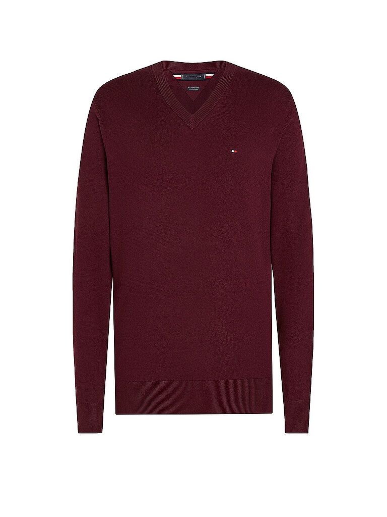 Tommy Hilfiger Herren Pullover Crew Neck Regular Fit, Rot (Deep Rouge), M