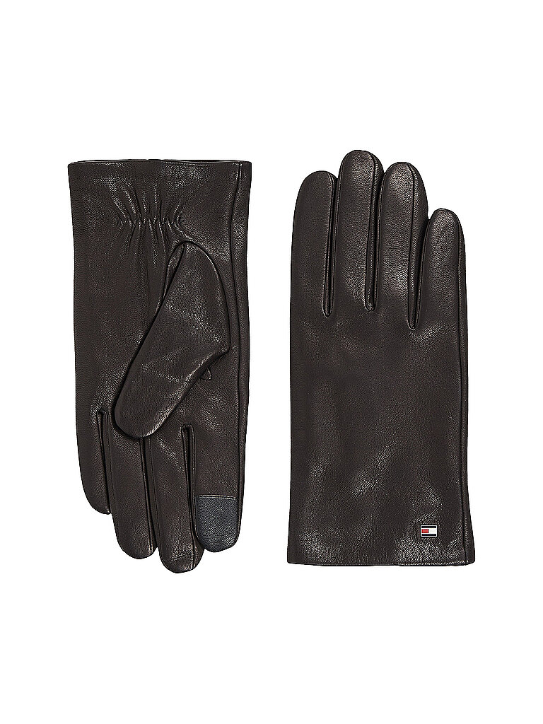 TOMMY HILFIGER Lederhandschuhe schwarz | S/M