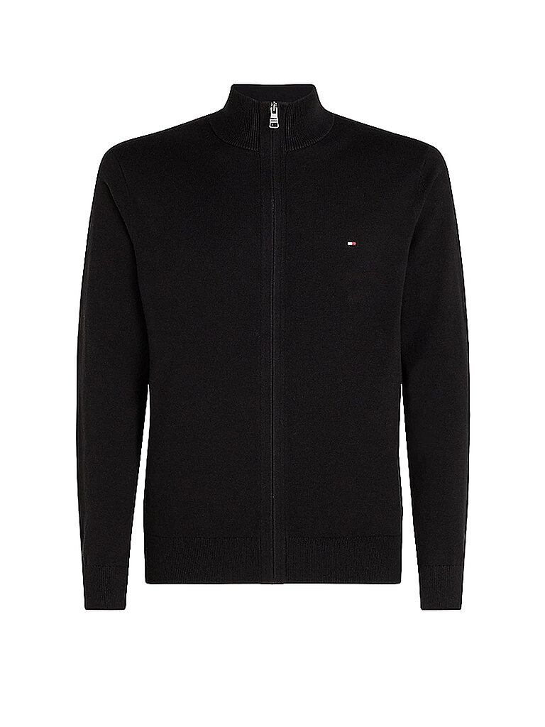 Tommy Hilfiger Herren Pima Org Ctn Cashmere Zip Thru Cardigan Sweater, Schwarz, XXL