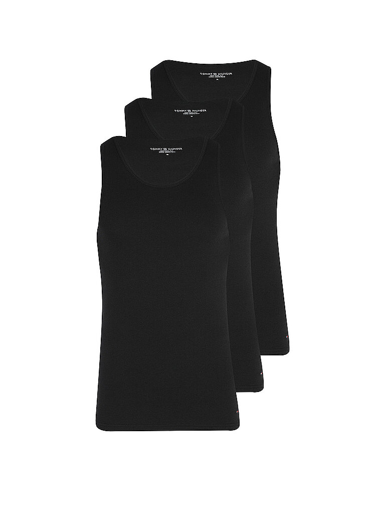 TOMMY HILFIGER Shirt 3er Pkg. black schwarz | L