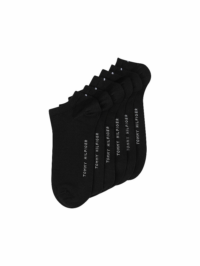 TOMMY HILFIGER Sneaker Socken 6er Pkg. Black  schwarz | 39-42