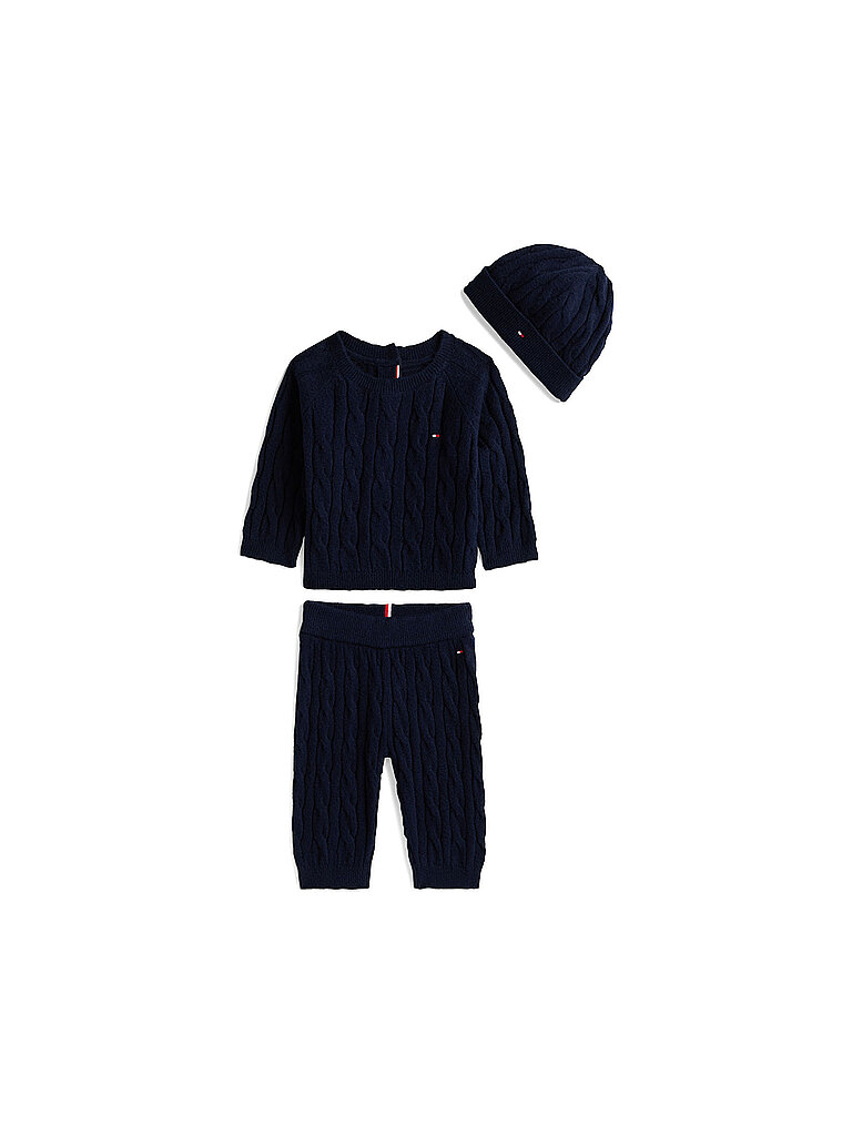 TOMMY HILFIGER Baby Set 3-teilig Sweater, Hose und Mütze – Tommy Hilfiger
