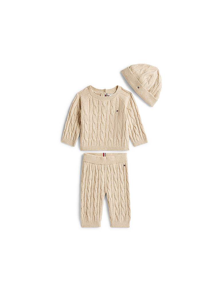 TOMMY HILFIGER Baby Set 3-teilig Sweater, Hose und Mütze – Tommy Hilfiger