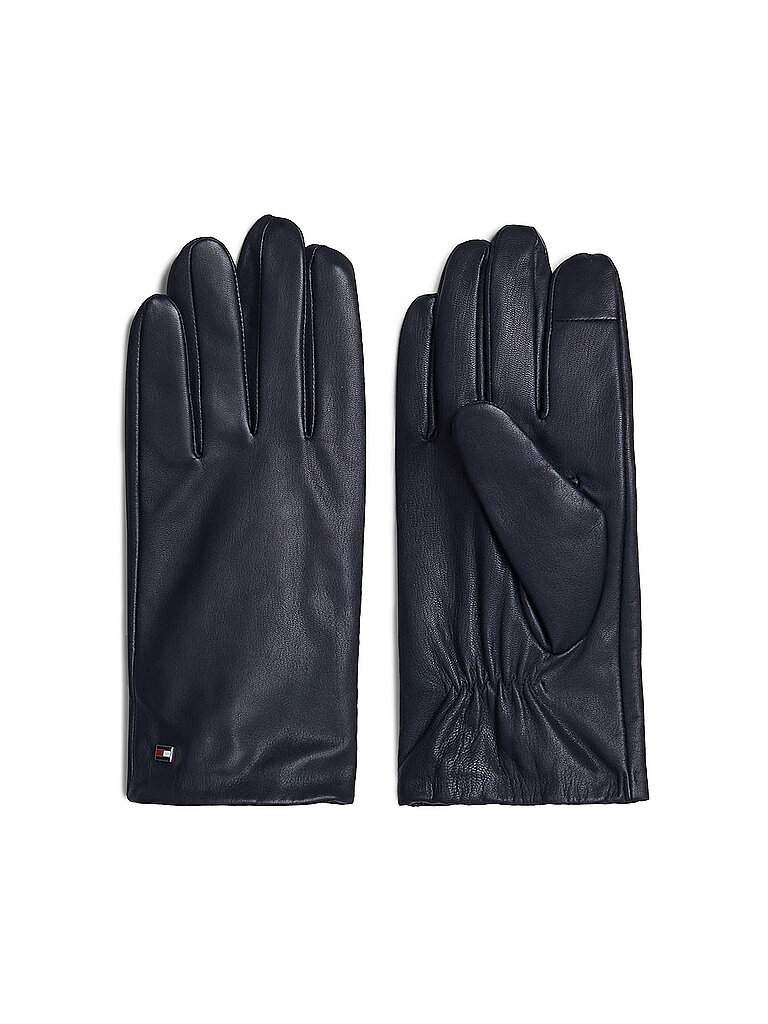 TOMMY HILFIGER Lederhandschuhe dunkelblau | S/M