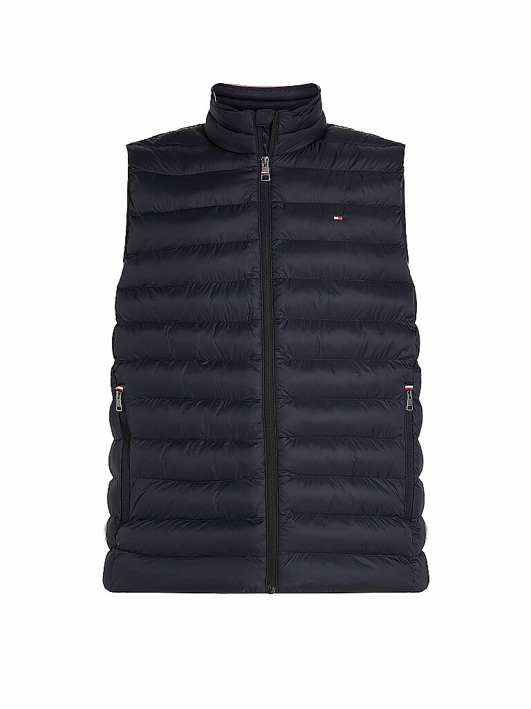 Tommy Hilfiger Herren Weste Core Packable Recycled mit Stehkragen, Blau (Desert Sky), M