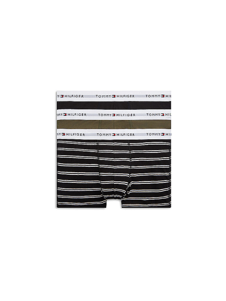 TOMMY HILFIGER Pants 3er Pkg. black / army green / trim stripe blau | S