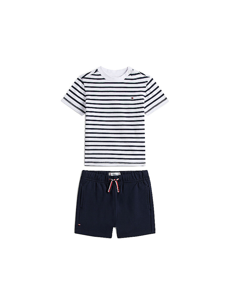 TOMMY HILFIGER Baby Set 2-teilig T-Shirt und Shorts dunkelblau | 80