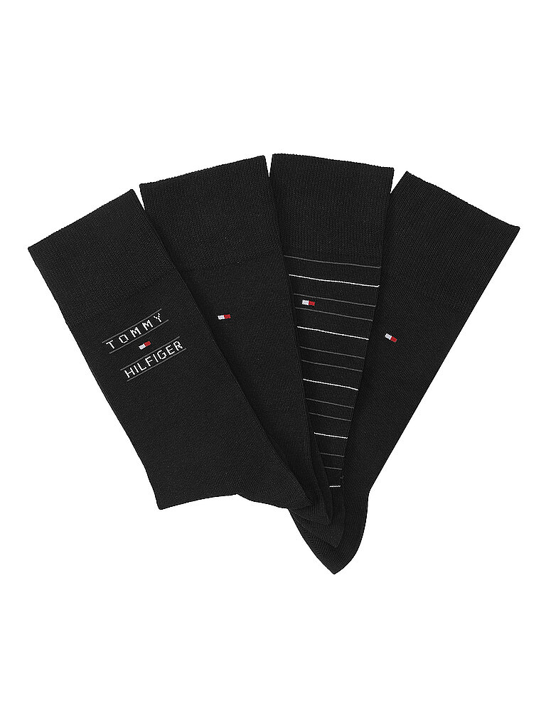 TOMMY HILFIGER Socken 4er Pkg black schwarz | 39-42