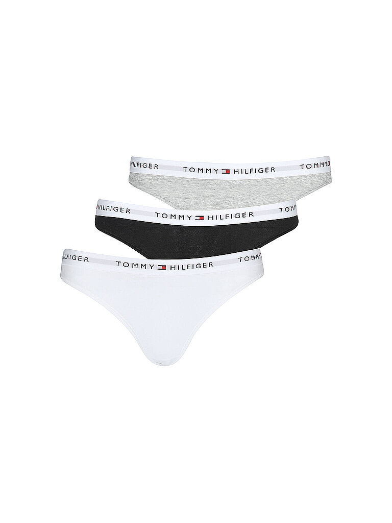 TOMMY HILFIGER Slips 3er Pkg. black / white / grey schwarz | XS