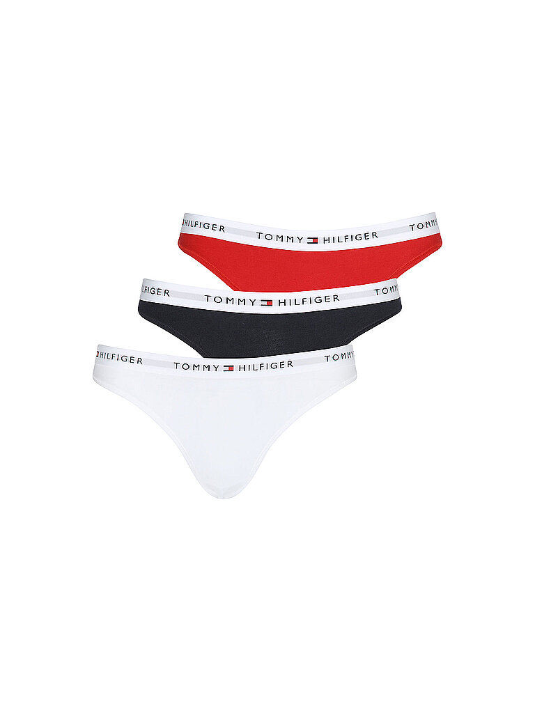 TOMMY HILFIGER Slips 3er Pkg. white / navy / red weiss | XS