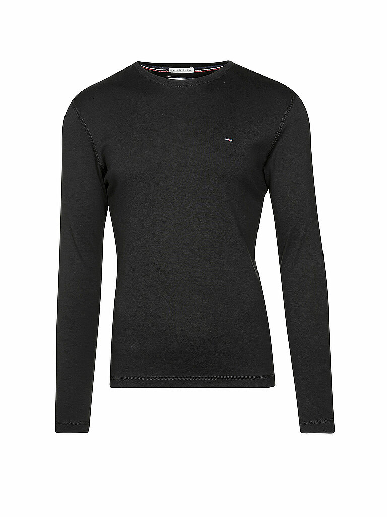 Tommy Jeans Herren Tjm Original Rib Longsleeve Tee Dm0dm04409 Langarm Strickoberteile, Schwarz (Tommy Black), S EU