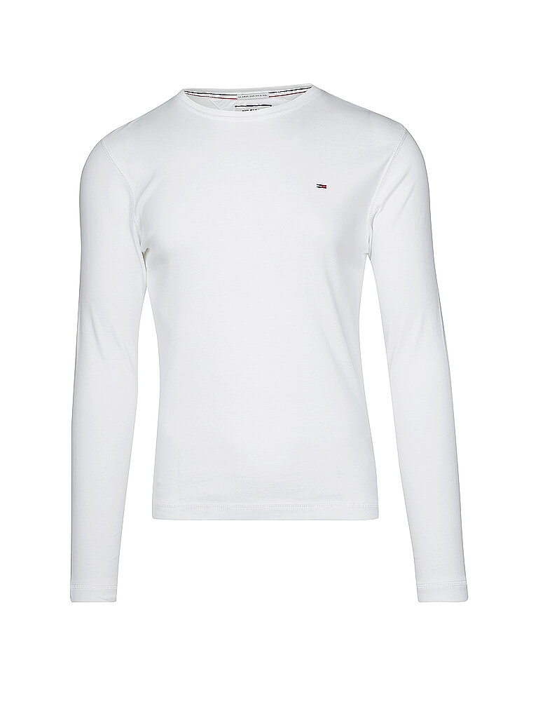 Tommy Jeans Herren Langarmshirt TJM Original Langarm, Weiß (Classic White), M