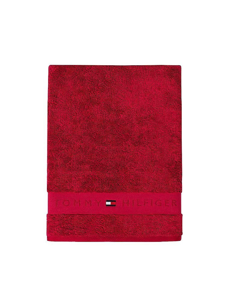 TOMMY HILFIGER Badetuch - TH PLAIN BATH LINEN RANGE 100x150cm rot