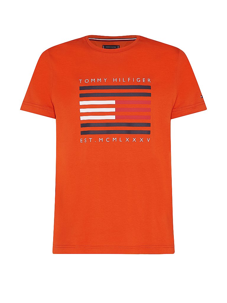 TOMMY HILFIGER T Shirt Regular Fit orange | S